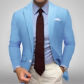 abordables Blazers et vestes-Veste de blazer pour hommes veste de sport décontractée colorée noire blanche jaune coupe standard simple boutonnage un bouton