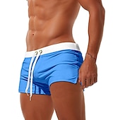 billiga boxersimbyxor för män-Herr Badshorts Lykra Boardshorts Underdelar Snabb tork Stretch Elastisk Snörning Ficka med blixtlås - Simmning Surfing Strand Vattensport Lappverk Höst Vår Sommar