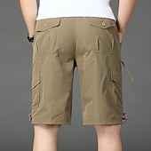 baratos Clássico-Homens Bermuda Cargo Calção Shorts de verão Shorts de Trilha Com Cordão Cintura elástica Bolso multi Tecido Conforto Macio Comprimento do joelho Ao ar livre Diário Para Noite Moda Casual Exército