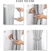 olcso Függönykiegészítők-mágneses függöny megkötős ablak, gyöngy gyöngyös függönytartók, csatos klip otthoni hálószobához irodai dekoratív függöny