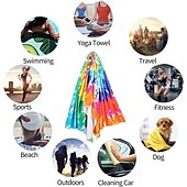 abordables ensembles de serviettes de plage-Serviette de plage tie dye, serviettes de plage de couleur hippie sans sable surdimensionnées, grande serviette de bain douce sup, serviette de bain absorbant l&#039;eau pour hommes, femmes, voyage,