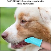 abordables Toilettage pour chiens-chien super doux pet doigt brosse à dents nettoyage des dents silicone brosse à dents outil chien chat nettoyage