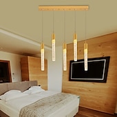 economico Luci Isola cucina-lampada a sospensione a led dimmerabile 1/2/4/5/8 testa lampada moderna in cristallo per isola da cucina, illuminazione a sospensione regolabile per isola cucina, lampadario a led in oro nero per sala