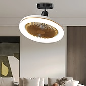 voordelige Plafondventilatorverlichting-plafondventilator met lichtafstandsbediening 30w 10 inch hangende lighe ingesloten plafondventilator dimbaar 3 lichte kleur, 3 snelheden led laag profiel inbouw plafondventilator voor keuken 85-265v