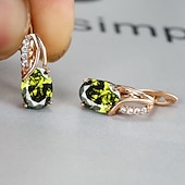 levne Náušnice-Dámské Zirkon Náušnice Klasika Drahocenný stylové Jednoduchý Náušnice Šperky Platinové barevné / Platinová olivově zelená / Platinová bílá Pro Svatební Párty 1 pár