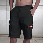 baratos Calções Impressos-Homens Letra Estampas Abstratas Bermuda Cargo Shorts de verão Cintura Média Roupa de rua Designer Casual Diário Feriado Cintura elástica Com Cordão Imprimir Designer Roupa