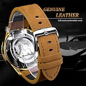 halpa Mekaaniset kellot-FORSINING Miesten Mekaaninen Kello Ulkoilu Urheilu Muoti Rannekello Automaattinen Itsesäätyvä Hehkuva Kalenteri Vedenkestävä Nahkakello