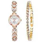 economico Orologi al quarzo-orologio da polso elegante da donna cinturino da donna strass orologio analogico al quarzo orologio da donna con quadrante piccolo in cristallo reloj