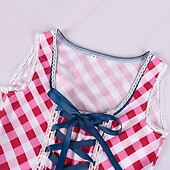 billige Dirndl-Oktoberfest Dirndl Trachtenkleader Oktoberfest / øl bayerske bayerske Wiesn Tradisjonell stil Enger Dame Tradisjonell stil klut Topp Kjole Forkle