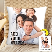 abordables Oreillers personnalisés-Housse de coussin personnalisée Ajoutez votre image Conception photo personnalisée Image Mode Housse de coussin décontractée 1 pièce Cadeau personnalisé fait sur mesure