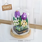 baratos Brinquedos de Montar-Blocos de construção para presentes do dia das mulheres, crie lindos buquês de flores com este kit de construção de flores de 1 peça - perfeito para adultos&amp;amp; crianças! presentes de dia das mães