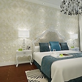 abordables Papel pintado-Fondos de pantalla frescos Papel tapiz de damasco floral mural de pared decoración del hogar revestimiento de paredes moderno clásico, material de tela no tejida adhesivo requerido papel tapiz,