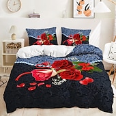 economico Set copripiumino-2 pezzi / 3 pezzi rosa fiore vintage san valentino collezione matrimonio set trapunta due pezzi set tre pezzi include un copripiumino 1 o 2 copricuscini set biancheria da letto