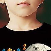 cheap Boy&#039;s 3D Vision &amp; Geometry-Boys 3D Graphic Astronaut T shirt Tee Short Sleeve 3D Print Summer Spring Active Sports Fashion Kids 3-12 Years Outdoor Casual Daily Regular Fit