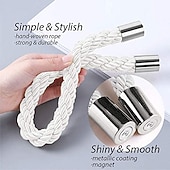 olcso Függönykiegészítők-mágneses függöny megkötős ablak, gyöngy gyöngyös függönytartók, csatos klip otthoni hálószobához irodai dekoratív függöny