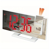 abordables Décorations et veilleuses-nouvelle horloge de projection led multifonctionnel réveil numérique horloge électronique photosensible automatique avec usb plug-in transfrontalier