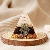 cheap Outdoor Decoration-Orgone Pyramid For Positive Energy And Amethyst Crystal Ball, With Protection From Crystals Energy Generator For Stress Reduce Healing Meditation And Wealth Attraction For Home Decoration