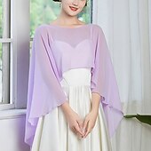 economico Scialle del Capo-Cappotto avvolgente donna vintage elegante senza maniche avvolge con colore puro per matrimonio vestito estivo per impressionare