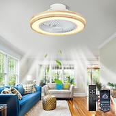 cheap Ceiling Fan Lights-LED Ceiling Fans with lights Dimmable with Remote Contral 20&quot; Flush Mount Ceiling Lamp Acrylic Lampshade Chandelier Bedroom Living Room 110-240V