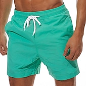 billiga simshorts för män-Herr Boardshorts Badshorts Sommarshorts Beach Shorts Ficka Snörning med meshfoder Slät Snabb tork Utomhus Helgdag Utekväll Hawaiisk Boho Grågrön Svart