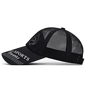お買い得  メンズ ベースボールキャップ-男性用 ベースボールキャップ 日よけ帽 スポーツキャップ ブラック ホワイト ポリエステル ロングバイザーブリム トラベル リフレッシング ビーチスタイル アウトドア バケーション レタープリント 調整可能