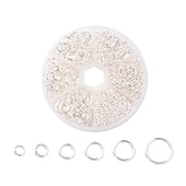 preiswerte Perlenherstellungsset-1010 Biegeringe, Biegeringe zur Schmuckherstellung, 6 Größen, geteilter Ring mit 1 Biegering-Öffnungs-/Schließwerkzeug für die Schmuckherstellung oder Reparatur von Halsketten, Ohrringen, Armbändern