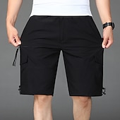 baratos Clássico-Homens Bermuda Cargo Calção Shorts de verão Shorts de Trilha Com Cordão Cintura elástica Bolso multi Tecido Conforto Macio Comprimento do joelho Ao ar livre Diário Para Noite Moda Casual Exército