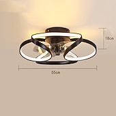 cheap Ceiling Fan Lights-LED Ceiling Fans Dimmable with Remote Contral Flower Design 55cm Flush Mount Ceiling Lamp Acrylic Lampshade Chandelier Bedroom Living Room