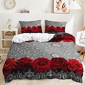 economico Set copripiumino-2 pezzi / 3 pezzi rosa fiore vintage san valentino collezione matrimonio set trapunta due pezzi set tre pezzi include un copripiumino 1 o 2 copricuscini set biancheria da letto