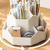 cheap Jewelry &amp; Cosmetic Storage-Large Capacity Pen Holder, Multi Compartment Pen Holder, Plastic Makeup Brush Organizer For Desk, Desktop Cosmetic Storage Box, Desktop Organizer, Home Office Art Supply Storage Organizer