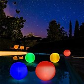 preiswerte Unterwasserlampen-1/2 stücke schwimmende pool lichter im freien solar ball mond lampe ip68 wasserdicht rgb mit fernbedienung für schwimmbad hof garten ktv bar party dekorative urlaub sommer beleuchtung