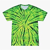 billige Retro grafikk-Disk Tie Dye T-skjorte Animé 3D Graphic Til Par Herre Dame Voksne Maskerade 3D-utskrift Fritid / hverdag