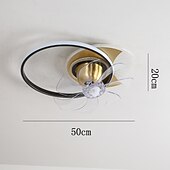 preiswerte Deckenventilator-Leuchten-Deckenventilator mit Lichtern, 19,5 Zoll, dimmbare LED, 3 Farben, 6 Geschwindigkeiten, Timing, umkehrbare Flügel mit Fernbedienung, Ventilator-Kronleuchter für den Haushalt, flacher, bündig montierter