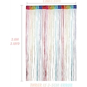 economico Tende macrame e stringa-Tende A Stringhe Sparkle Tenda Della Porta Fly Tenda Bastone Della Tenda, Tende Pannello Divisorio Porta Finestra Zanzariera Per La Decorazione Della Parete Della Porta E Della Finestra,100*200cm