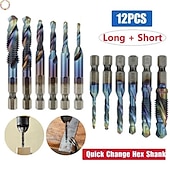 economico Strumenti manuali-12 pezzi punta da trapano cono trapano hss filettatura blu metrica di ricambio