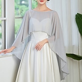 economico Scialle del Capo-Cappotto avvolgente donna vintage elegante senza maniche avvolge con colore puro per matrimonio vestito estivo per impressionare