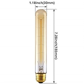 cheap Incandescent Bulbs-Retro Lamp T185 40W E27 Filament Dimmable Decorative Incandescent Ampoule Vintage Edison Light Bulb for Home Living