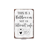 economico segno di latta in metallo-1pc sarcastico metallo targa in metallo decorazione del bagno decorazione della parete segni questo è il bagno non è un internet 20x30cm/8&#039;&#039;x12&#039;&#039;