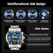 abordables Montres à quartz-OLEVS Montres à quartz pour Hommes Analogique Quartz Classique Mode mode Classique Noël Grand Cadran Date du jour Métal Acier Inoxydable Mode