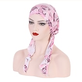 levne Klobouky-ženy tištěné předvázaný šátek elastický muslimský ženský turban měkký klobouk vypadávání vlasů pokrývka hlavy zábal pokrývka hlavy napínací šátek