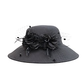 levne Fascinátory-fascinators kentucky derby klobouk vlákno buřinka / cloche klobouk slaměný klobouk klobouk proti slunci svatební večerní párty elegantní ochrana proti slunci s peřím květinová pokrývka hlavy