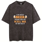 baratos Camisetas-Oktoberfest Cerveja Traje Cosplay Japonesa/Curta Camiseta lavada com ácido extragrande Anime Clássico Estilo de rua Para Casal Homens Mulheres Adulto Hot Stamping Casual / Diário