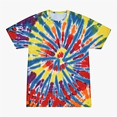 billige Retro grafikk-Disk Tie Dye T-skjorte Animé 3D Graphic Til Par Herre Dame Voksne Maskerade 3D-utskrift Fritid / hverdag