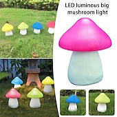 baratos Luzes de paisagem-luz led solar luminescente grande cogumelo luz de resina mudança de cor luz de gramado de jardim luz decorativa luz de paisagem