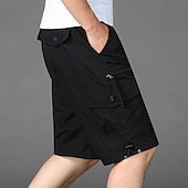 baratos Clássico-Homens Bermuda Cargo Calção Shorts de verão Shorts de Trilha Com Cordão Cintura elástica Bolso multi Tecido Conforto Macio Comprimento do joelho Ao ar livre Diário Para Noite Moda Casual Exército