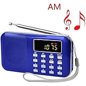 رخيصةأون مشغل MP3-مكبر صوت وسائط راديو رقمي محمول am fm مشغل موسيقى mp3 يدعم بطاقة tf / قرص USB مع شاشة عرض LED ووظيفة مصباح يدوي في حالات الطوارئ