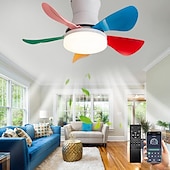 cheap Ceiling Fan Lights-LED Ceiling Fans Dimmable with Remote Contral 82cm Flush Mount Ceiling Lamp Acrylic Lampshade Chandelier Bedroom Living Room
