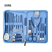 baratos Saúde dos pés-22 pçs profissional cortador de unhas kit de pedicure unhas de aço inoxidável lixas de unhas colher de orelha, kit de higiene para viagens
