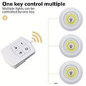 halpa Puck valot-3/6 kpl led kaapin alla oleva valo himmennettävä cob yövalo kaukosäätimellä kaappivalot vaatekaappi kaappi kaappi keittiöön