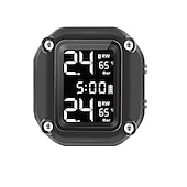 abordables Accesorios para motos y ATV-Sistema de alarma de monitoreo de temperatura de neumáticos de presión de neumáticos de motor tpms de motocicleta con 2 sensores externos